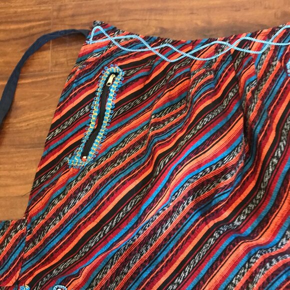 Handmade Sewn Woven Multicolor Embroidered Waist Apron Pockets Guatamalan Style - Picture 4 of 8
